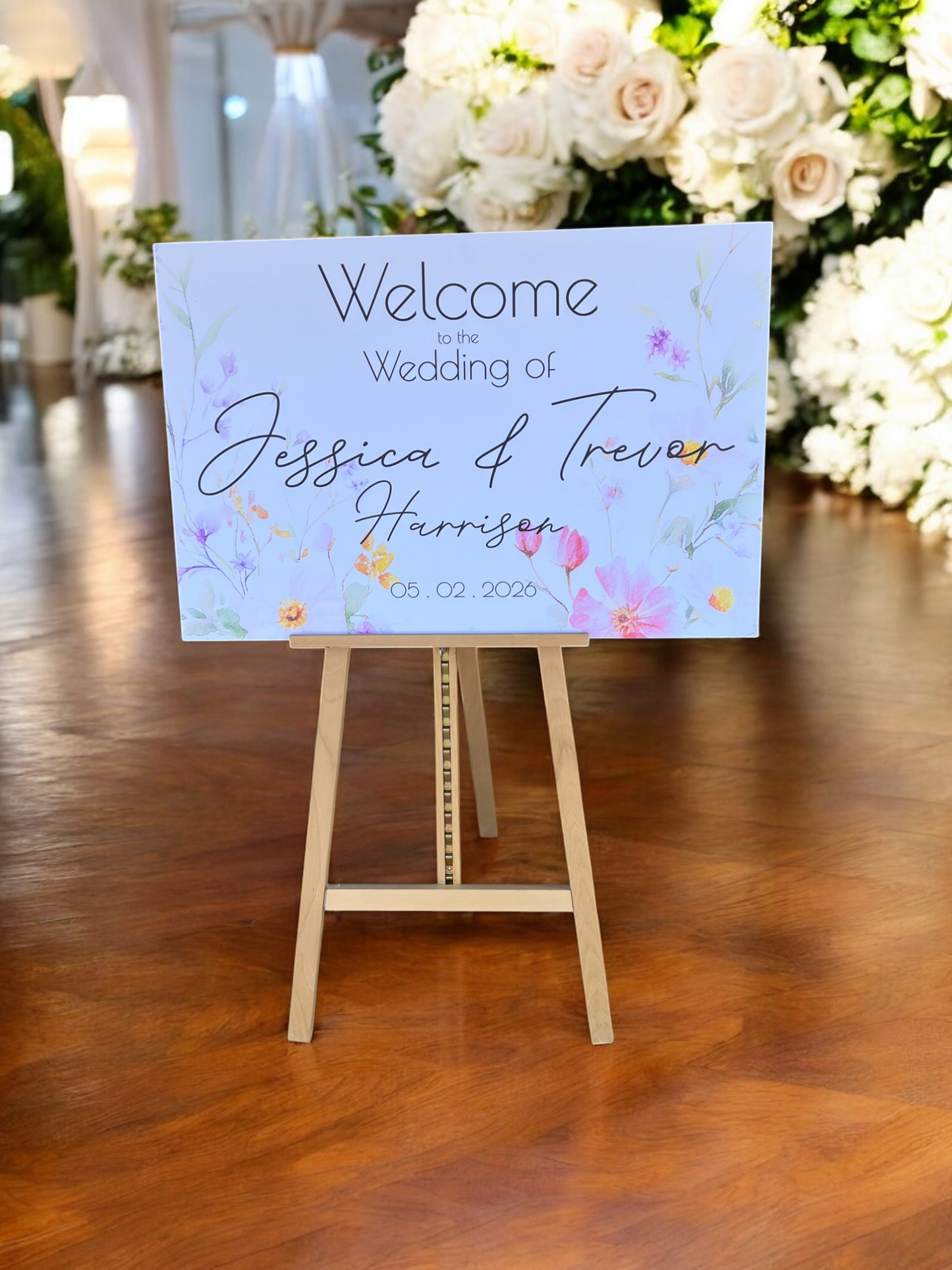 Wedding Welcome Sign, Floral