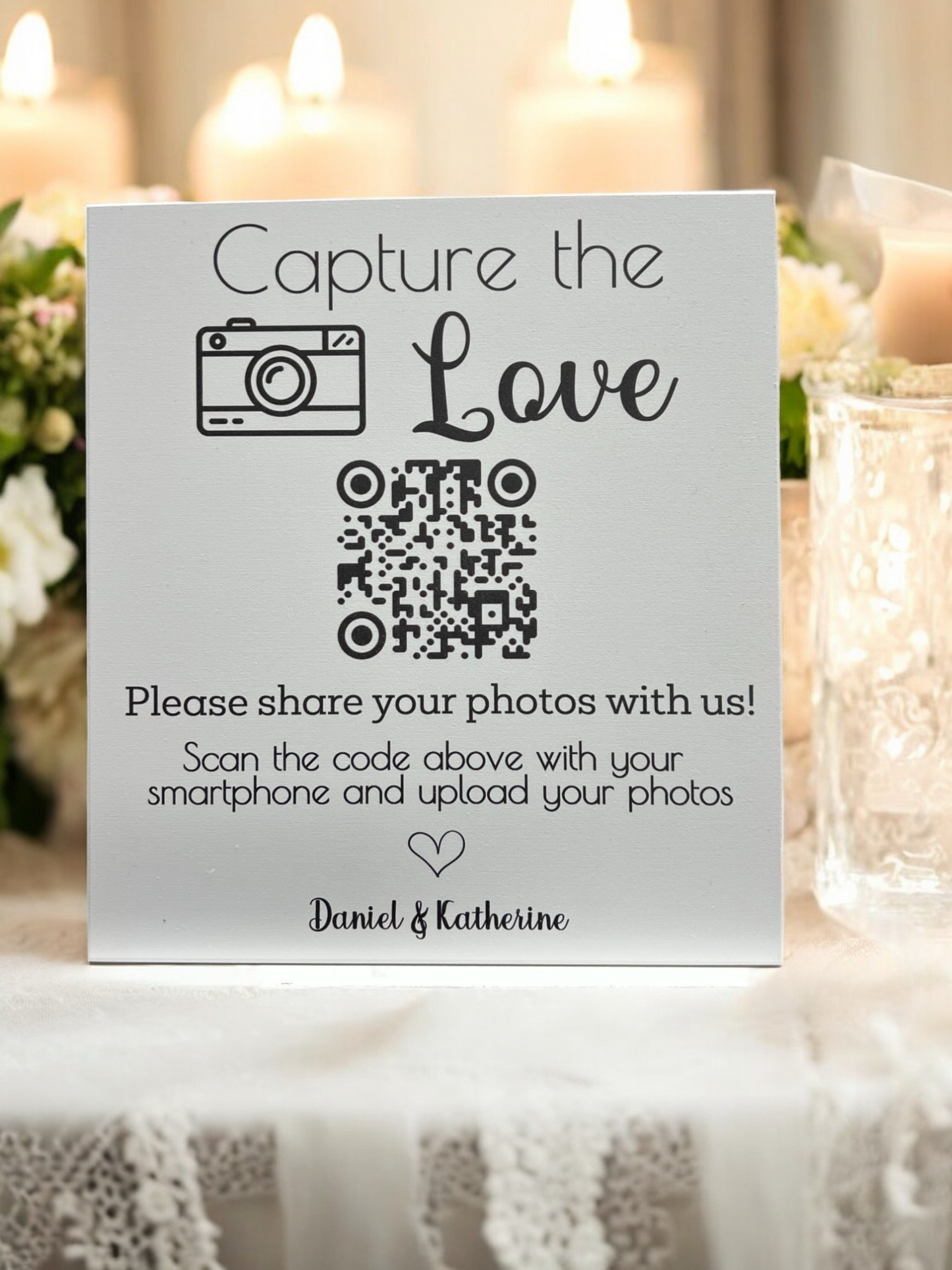 Capture the Love Sign, QR Code Wedding Sign