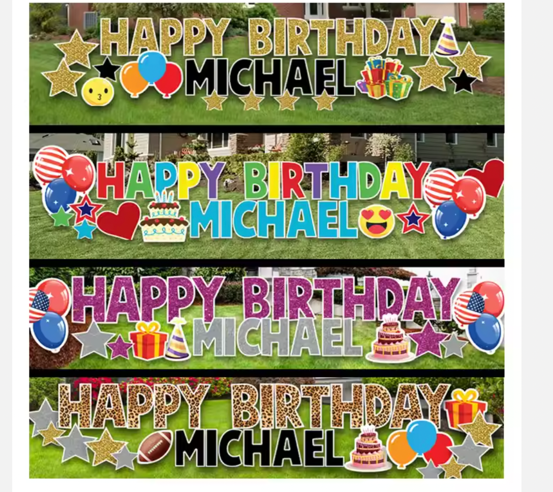 Birthday Yard Letters, For Sale or Rent.