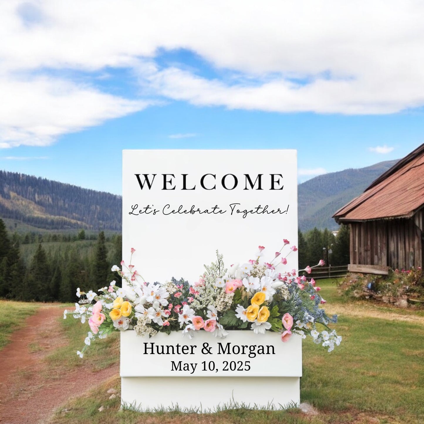 Wedding Welcome Sign Example, Wood