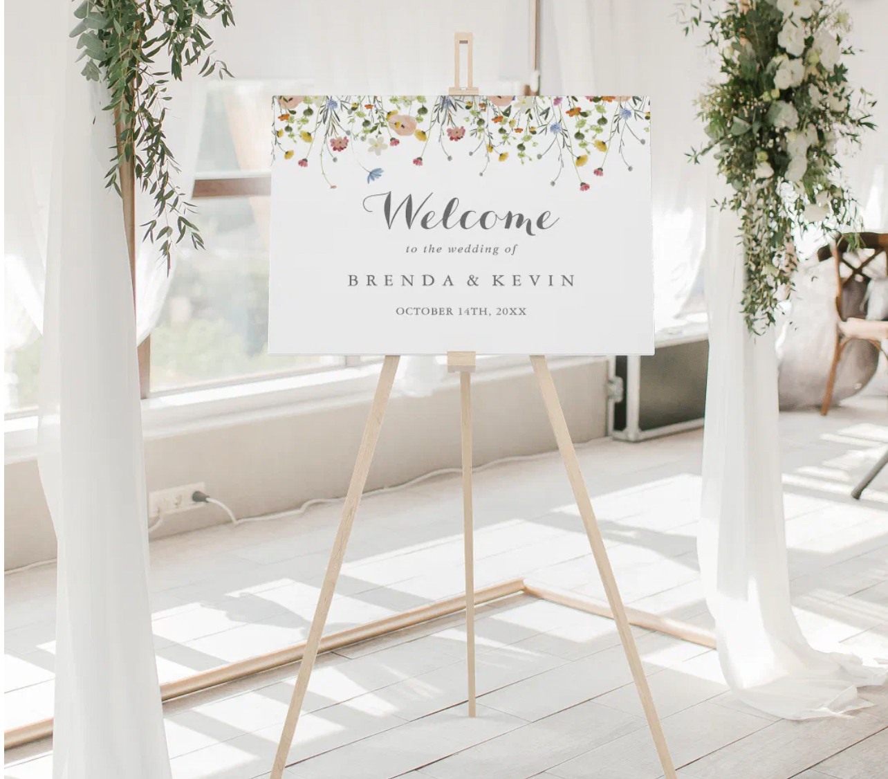 Wedding Welcome Sign Example, Foam Board