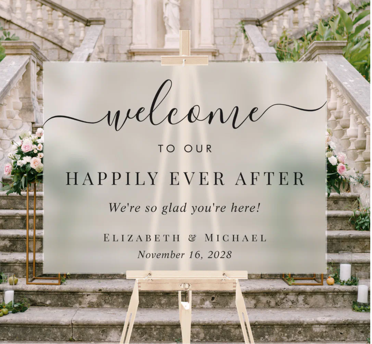 Wedding Welcome Sign Example, Acrylic