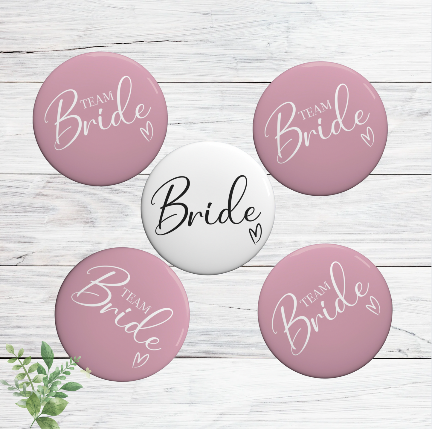 Set of 5 Bride Squad Buttons, Various Sizes
