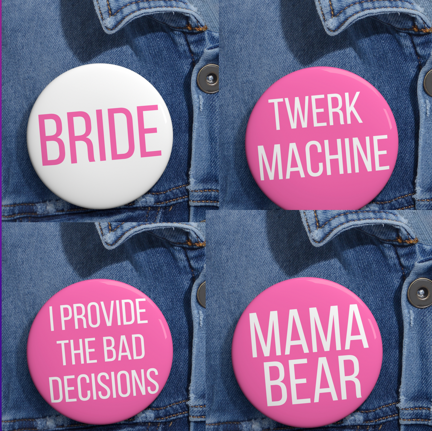 Funny Pins, Buttons Set for Bachelorette Parties