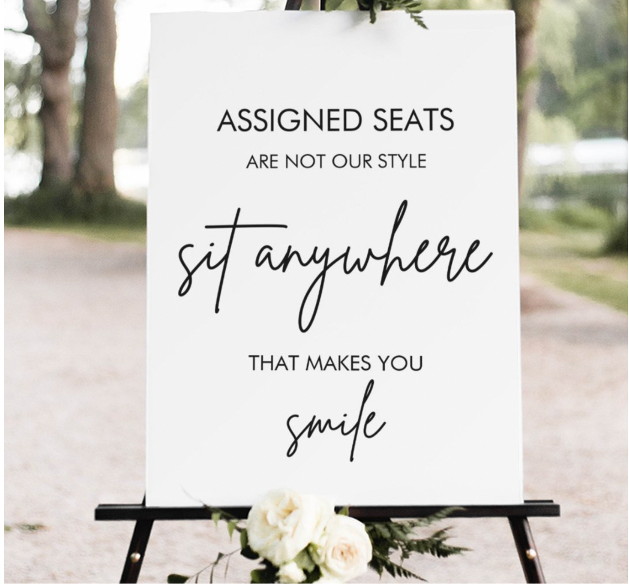 Seating Chart Foam Board, Acrylic Glass, or Wood