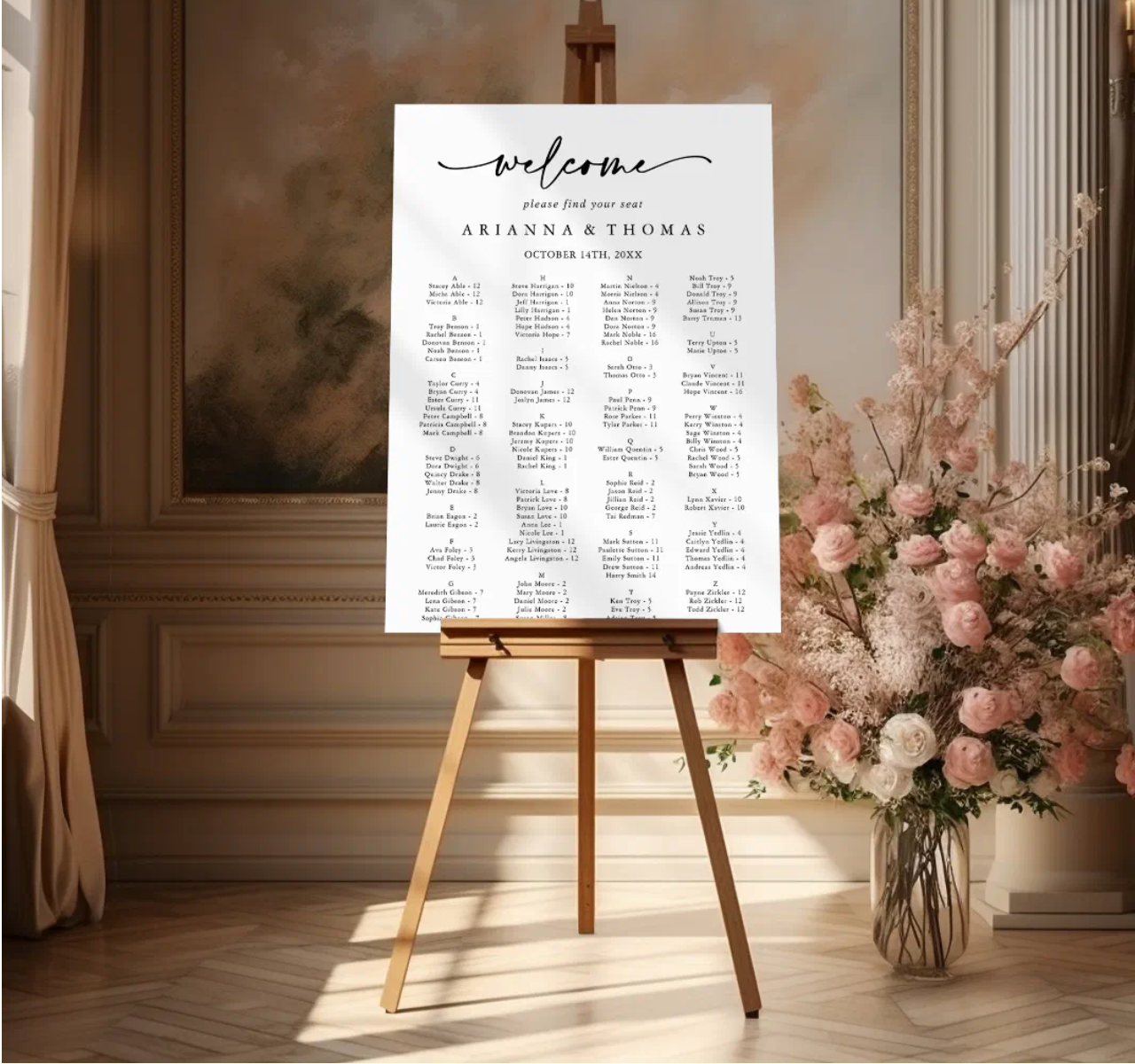 Wedding Seating Chart Sign