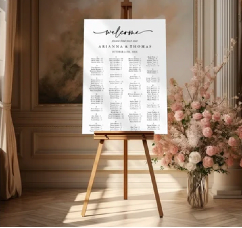 Table Seating Sign
